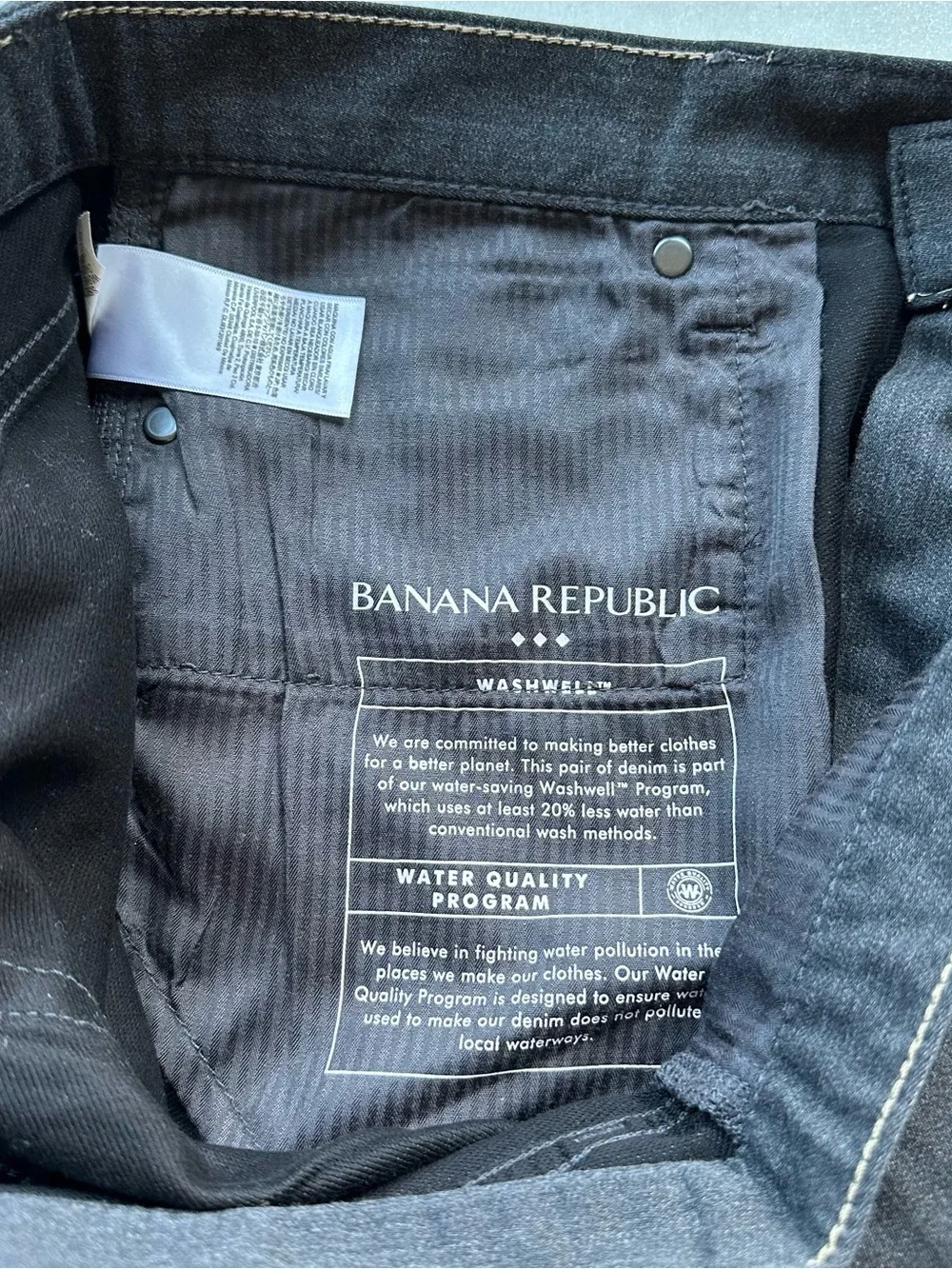 Banana Republic Travel Slim Jeans 36x29 Black Stretch Denim  Charcoal S/599242